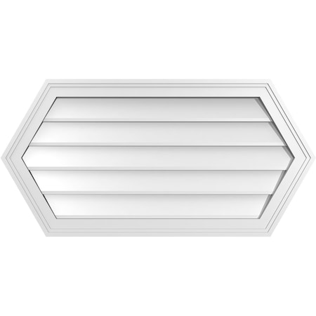 Ekena Millwork Half Round Surface Mount PVC Gable Vent w/ 2"W x 1-1/2"P Brickmould Frame, 36"W x 18"H GVPHR36X1802SN